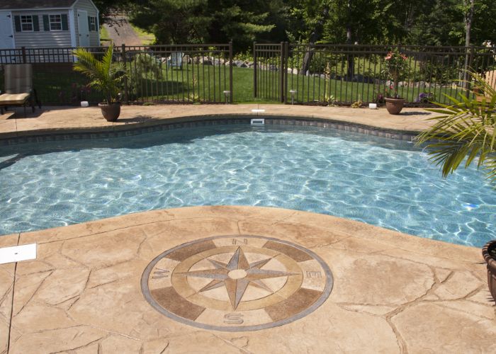 stamped concrete pool area in St. Paul, MN